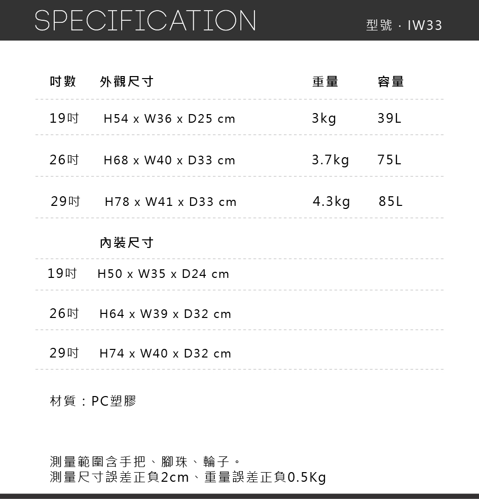 Innovator 29吋 戶外拉桿箱 IW88